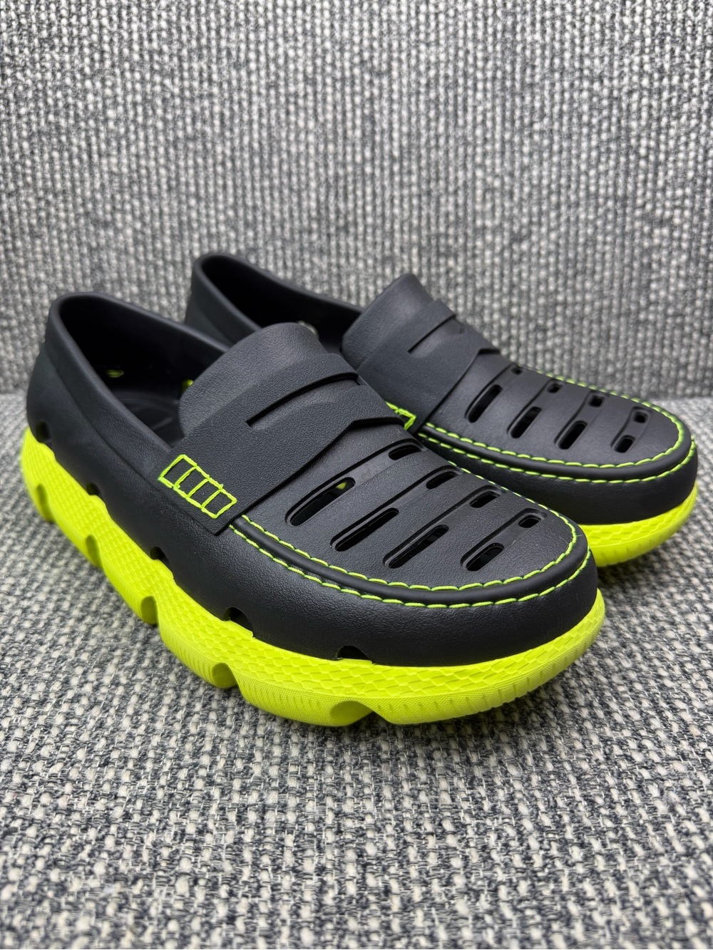Cole Haan 4.ZEROGRAND All Day Loafers M7 W9 Black Neon Green Grand 360